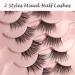 Heracks Half Lashes 14 Pairs - Natural Wispy Cat-Eye Faux Mink False Eyelashes with Clear Band - Reusable DIY Cluster Lashes - 2 Styles Mixed for Soft and Fluffy Look - 3/4 Corner Lashes - By Heracks - Buy Online on SooperMarket.com