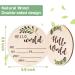 Baby Announcement Sign for Newborn 5.9" Double-Sided Hello World Newborn Name Sign for Hospital Birth Announcement The Perfect Round Wooden Welcome Baby Sign for New Baby Boy Girl Gifts - Buy Online on SooperMarket.com