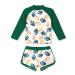 TUONROAD Girls Swimming Costume Toddler Baby Kids Two Piece Long Sleeve Swimsuit UPF 50+ Protection Bathing Suit Swim Set for 4-10 Years 9-10 Years Green Pineapple
