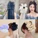 Bow Bubble Clips Bow Hair Claw Clips Claw Clips For Thick Hair Thick Hair Claw Clips For Long Hair Hair Clips for Thin Hair Women Large Puffy Chiffon Elegant Bubble Bow Hair Claw Clip (2pcs-D) - Buy Online on SooperMarket.com