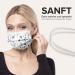 HARD 100 Piece Disposable Face Masks | Made in Germany | CE Certified | Triple Layer Filtration | Floral Design | Elastic Earloops | Adults | 17.5cm x 9.5cm - Buy Online on SooperMarket.com