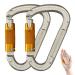 SOB Carabiner Caribeener Clips Heavy Duty Large Alloy Steel D Ring Shape Locking Carabiner for Hammock,Keychain,Outdoor,Camping,Hiking,Dog Leash Harness D-SHAPE Silver