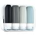 Gemice silicone travel bottles set 60ml 4 pieces of travel bottles to fill hand luggage liquids leak-proof cosmetic bottles for filling travel container bpa-free FDA approved (gray)