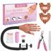 Practice Hand For Acrylic Nails MEKK Nail Practice Hand Never Fall Off Nail Trainning Hand Flexible Nail Practice Hand Kits with Nail Files Brush Nail Clipper and Nail Tips A-Practice hand
