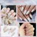 White Pearl Chrome Nail Powder - Iridescent Mirror Effect Aurora Metallic Holographic Pigment for DIY Manicure Nails - Buy Online on SooperMarket.com