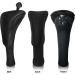 Golf Club Head Covers Set - Long Neck Mesh Sports Fan Design - 3 Pieces with Interchangeable No. Tags - Ideal Golf Accessories for Fairway Woods, Driver & Hybrids - Black - Men and Women - Buy Online on SooperMarket.com