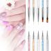 5 Pcs Nail Art Brush Set - Multicolored Nail Design Liner & Dotting Pens for UV Gel & Acrylic Nails | Best Nail Accessories - Buy Online on SooperMarket.com
