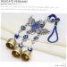OSALADI Turkish Eye Wall Hanging 3 pcs Delicate Owl Bell Pendant Creative Wall Ornament Unique Home Pendant Bluex3pcs 25x6.8cmx3pcs - Buy Online on SooperMarket.com
