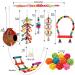 17-Piece Bird Parakeet Toy Set | Swing, Chew, Climb, Hang | Coconut Cage Toys for Cockatiels, Conures, Finches, Budgies | Lovebird Accessories - Buy Online on SooperMarket.com