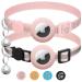 Lafayi 2 Pack Airtag Cat neck band with bell reflective GPS Tracker cat Apple Airtag case personalized Airtag collar cat with safety clasp cat collar pink pink