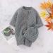DovFanny Baby Romper Suit | Solid Color Knit Jumpsuit with Hat | Newborn 3-6 Months | Grey - Buy Online on SooperMarket.com