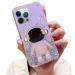 Tivenfezk Nadoli for iPhone 14 Pro Max astronaut Hidden Stand Shell caricature glitter stand soft silicone bling transparent protective cover iphone 14 pro max purple