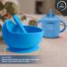 Home-Ed Baby Weaning Set: 9-Piece Baby Food Set with Suction Bowl, Plates, Spoon, and Bibs - Blue - Buy Online on SooperMarket.com