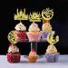 Cyodoos 25Pcs Eid Mubarak Cupcake Toppers Happy Eid Moon Star Ramadan Kareem Cupcake Picks for Eid Islamic Muslim Theme Party Cake Decorations Supplies - Gold Glitter Golden2 - Buy Online on SooperMarket.com