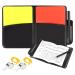 Referee set football referee cards referee pipes set with 2 metal referee whistle with red yellow referee card with a bag point book for football game school sports