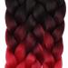 Tess Braids Extensions Ombre 60cm - Jumbo Kanecalon Hair for Box Braids | 100g (Black Red Ombre) - Buy Online on SooperMarket.com