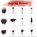 HEYMKGO 12pc Travel Size Makeup Brush Set with 2pc Sponges | Wooden Handle Brushes for Foundation, Blush, Eyeshadow & More - Buy Online on SooperMarket.com