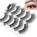 Outopen 3D Mink Lashes Natural Wispy False Eyelashes 15mm Fluffy Long Eye Makeup Tools 5 Pairs Pack | A01-Q1 (13-15MM) - Buy Online on SooperMarket.com