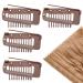 4 Pack Hair Extension Clamps - Metal Wigs Snap Clinging Brackets for Women - 10 Teeth Brown Combo - Buy Online on SooperMarket.com