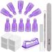 Gel Nail Remover Kit MORGLES 10PCS Nail Clips Gel Nail Remover Clips 300Pcs Nail Wipe Cotton Pads Nail Files 100/180 Glass Nail Shiner with Cuticle Pusher&Nail Brush for Gel Nail Removal Purple