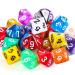 TecUnite 25 Pieces Polyhedral Dice Set with Black Pouch Compatible with DND RPG MTG and Other Table Games with Random Multi Colored Assortment (Color Set 2, D10) Transparent Mixed Color 10 Sides