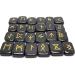 Black Tourmaline Runes Crystal Rune Stones Set Elder futhark Viking Gemstone Reiki Healing Golden Engraved Runic Alphabets (Black Tourmaline) - Buy Online on SooperMarket.com
