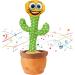 Dancing Cactus Toy: Talking Singing Cactus Plush & Interactive Toy Repeating What you Say and Dance for Endless Fun & Entertainment Christmas and Decoration Piece USB Rechargeable 01 Happy Cactus Buddy