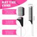 2-Piece Parting Comb & 6-Piece Hair Clip Set for Women - Rat Tail Cutting Comb with Wide & Fine Teeth | Salon Hairdressing Tools - Buy Online on SooperMarket.com