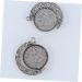 20 pcs Round Bezel Accessory with Pendants Trays Rotate Double-sided Pendant Trinket Keychain Alloy 2.5X2.5cmx2pcs As Shownx2pcs - Buy Online on SooperMarket.com