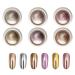 Chrome Nail Powder 6 Boxes Magic Mirror Effect Metallic Shiny Rose Gold Holographic Nail Glitter Powder Nail Art Pigment Powder Nail Art Accessories for Nail Decorations D Rose Gold
