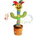 Dancing Cactus Toy: Talking Singing Cactus Plush and Interactive Toy Repeating What you Say and Dance for Endless Fun & Entertainment Christmas and Decoration Piece USB Rechargeable 02 Grinning Gus the Horned Cactus