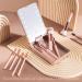 BS-MALL Travel Makeup Brush Set with LED Light Mirror - 14 Pcs Pink APINK - Buy Online on SooperMarket.com
