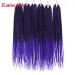 6 Packs Eunice Hair Long Braids Extensions 24 Inch - T1B/Purple Kanecalon for DIY Crochet - 100g/Pack - Buy Online on SooperMarket.com
