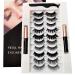 FEITA Upgraded Magnetic Eyelashes Kit with Eyeliner - 10 Pairs Magnetic False Lashes Natural Look with Applicator 2 Tubes Magnetic Eyeliner - Easy to Apply & No Glue Needed