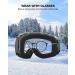 ZIONOR X10 Ski Snowboard Goggles - OTG Anti-fog UV Protection | VLT 17% Black Frame Black Lens - Buy Online on SooperMarket.com