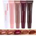5 Colors Hydrating Lip Glow Oil Ribbon Toast Raspberry jelly Espresso White Tinted Lip Oil Gloss Moisturizing Hydrating Nourishing Lip Care Oil for Naturally Plump Pillowy-soft Lips