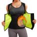 Chumian ladies sauna sweat effect training tank top interrust waist former corset neoprene slirt abdominal path shapewear fitness figure -forming body vest black m