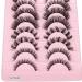 10 Pairs False Eyelashes Set DD Curl False Eyelashes Russian Strip Lashes Thick Multilayer False Eyelashes for Women - Buy Online on SooperMarket.com
