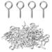 Linsoir Beads 200 Pcs Metal Screw Eye Pins Hooks 7X14mm Heavy Duty Screw Eye Pins for DIY Jewelry Making Rhodium Plated Eye Bolt Arts & Crafts Project Rhodium Plated 7X14mm