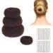 Brown Hair Bun Maker Bun Donut Set DBOO 4Pcs Hair Doughnut Bun Maker Buns Shaper Doughnut Brown Rings with 20pcs Brown Hair Pins Ballet Bun Kit Hair Accessories