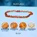 Baltic Wonder Baroque Polished Cognac Baltic Necklaces - 100% Authentic Amber - Buy Online on SooperMarket.com