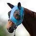 Harrison Howard fly mask for horses super comfortable elastic fly mask with ear protection and UV protection azure blue L full size Full (Large) blue (Azure Blue)