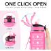 Hyeta 32oz Motivational Water Bottle with Time Marker & Straw - Pink-Green | Leakproof BPA-Free Sports Bottle for Fitness, Gym & Outdoor - Buy Online on SooperMarket.com