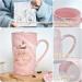 Bokalaka Mother's Day Gift - 400ml Pink Ceramic Coffee Cup with Lid & Spoon | Perfect Mom Gifts & Birthday Present | Best Mom in the World - Buy Online on SooperMarket.com