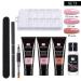3 Colors Gel Nail Extension Set - Quick Building Acrylic Nail Gel for Technicians & DIY Salon Kit - Size #02 - Buy Online on SooperMarket.com