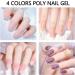 Lofuanna Poly Gel Nail Kit - 4 Colors | Professional DIY Poly Extension Gel Nail Kit for Beginners | Includes Nail Forms & Slip Solution | Builder Gel Poly Gel Kit - SET 3 - Buy Online on SooperMarket.com