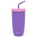 Bakerpan Silicone Straw Cup for Toddlers and Kids  12 Ounces (Purple)