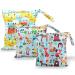 Wet Bag HOTLIKE Dry Wet Bag 3 PCS Nappy Bag for Cloth Diapers Travel Bag Organiser Waterproof Reusable Produce Bags with Handle and 2 Zipper Pockets Wet Suit Bag for Trip Beach Daycare Gym (Yellow)