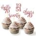 24 pieces glitter 70th birthday cupcake topper 70th birthday decoration from 1954 for 70 birthday party accessories party decoration cake decoration (rose gold)
