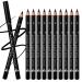 Black Eyebrow Pencils Set  12PCS Waterproof Eye Liner Pencils Long-lasting Black Eyeliner Pencils Set  Easy to Color Eye Brow Pencils for Women Eye Makeup Pencil 01Black